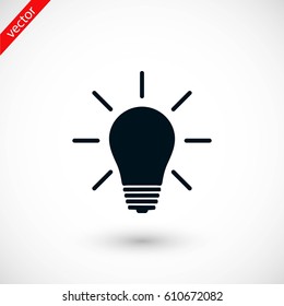 Light bulb icon, flat design best vector icon