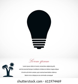 Light bulb icon, flat design best vector icon