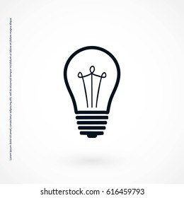 Light bulb icon, flat design best vector icon