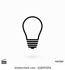 Light bulb icon, flat design best vector icon