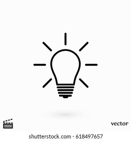 Light bulb icon, flat design best vector icon