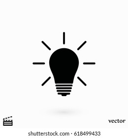 Light bulb icon, flat design best vector icon