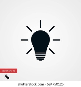Light bulb icon, flat design best vector icon