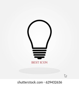 Light bulb icon, flat design best vector icon
