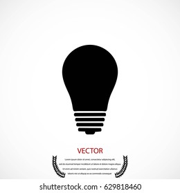 Light bulb icon, flat design best vector icon