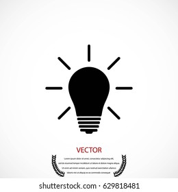 Light bulb icon, flat design best vector icon