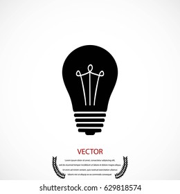 Light bulb icon, flat design best vector icon