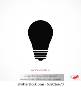 Light bulb icon, flat design best vector icon