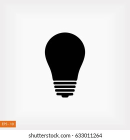 Light bulb icon, flat design best vector icon