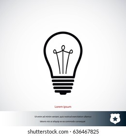 Light bulb icon, flat design best vector icon