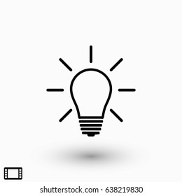 Light bulb icon, flat design best vector icon