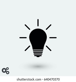 Light bulb icon, flat design best vector icon