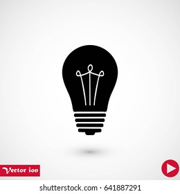 Light bulb icon, flat design best vector icon