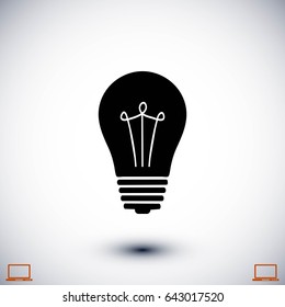 Light bulb icon, flat design best vector icon