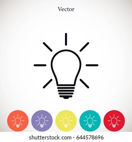 Light bulb icon, flat design best vector icon