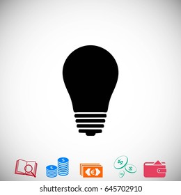 Light bulb icon, flat design best vector icon