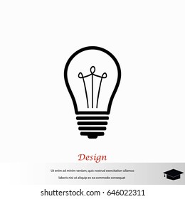 Light bulb icon, flat design best vector icon