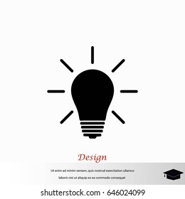 Light bulb icon, flat design best vector icon