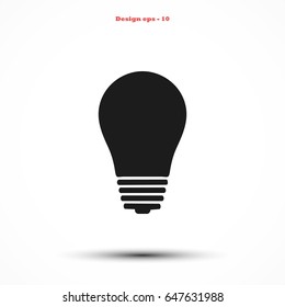 Light bulb icon, flat design best vector icon