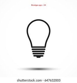 Light bulb icon, flat design best vector icon