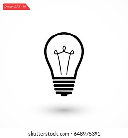 Light bulb icon, flat design best vector icon