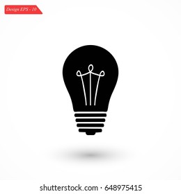 Light bulb icon, flat design best vector icon