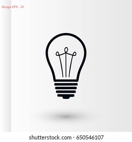 Light bulb icon, flat design best vector icon