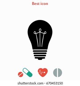 Light bulb icon, flat design best vector icon