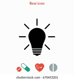 Light bulb icon, flat design best vector icon