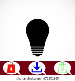 Light bulb icon, flat design best vector icon