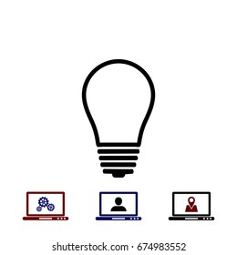 Light bulb icon, flat design best vector icon