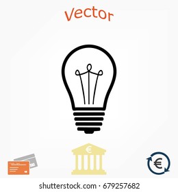 Light bulb icon, flat design best vector icon
