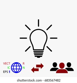 Light bulb icon, flat design best vector icon