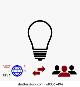 Light bulb icon, flat design best vector icon