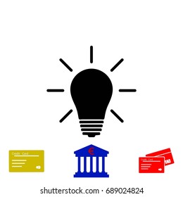 Light bulb icon, flat design best vector icon