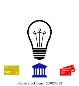 Light bulb icon, flat design best vector icon