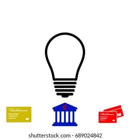 Light bulb icon, flat design best vector icon