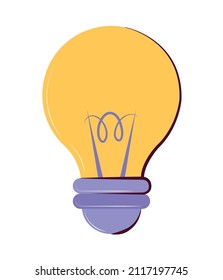 light bulb icon flat isolated