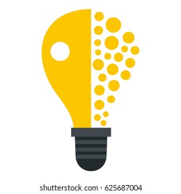 Light bulb icon flat isolated on white background vector illustration