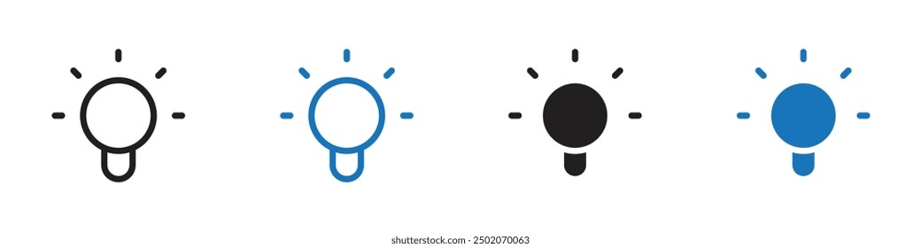 Light bulb icon flat and simple set design