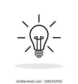 Light Bulb icon in flat style. Idea / Solution / Thinking symbol for your web site design, logo, app, UI Vector EPS 10.