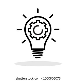 Light Bulb icon in flat style. Idea symbol for your web site design, logo, app, UI Vector EPS 10.