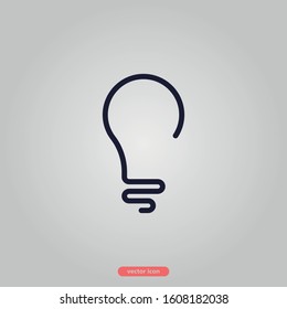 Light bulb icon in flat style isolated on white background. Vector illustration.