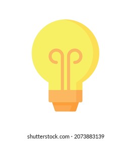 Icono de bombilla ligera, Ilustración vectorial de icono de estilo plano, Adecuada para sitio web, aplicación móvil, impresión, presentación, infografía y cualquier otro proyecto.
