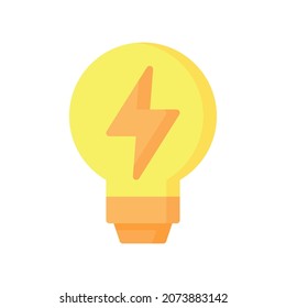 Icono de bombilla ligera, Ilustración vectorial de icono de estilo plano, Adecuada para sitio web, aplicación móvil, impresión, presentación, infografía y cualquier otro proyecto.