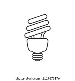 Light bulb icon in flat style. Lightbulb vector illustration on white isolated background. Energy lamp sign business concept.