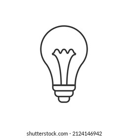 Light bulb icon in flat style. Lightbulb vector illustration on white isolated background. Energy lamp sign business concept.