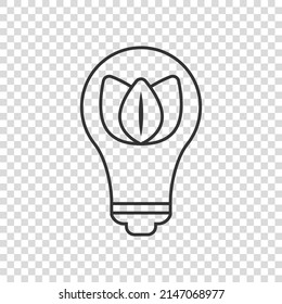 Light bulb icon in flat style. Lightbulb vector illustration on white isolated background. Energy lamp sign business concept.