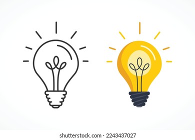 Light bulb icon flat style vector