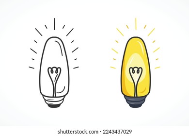 Light bulb icon flat style